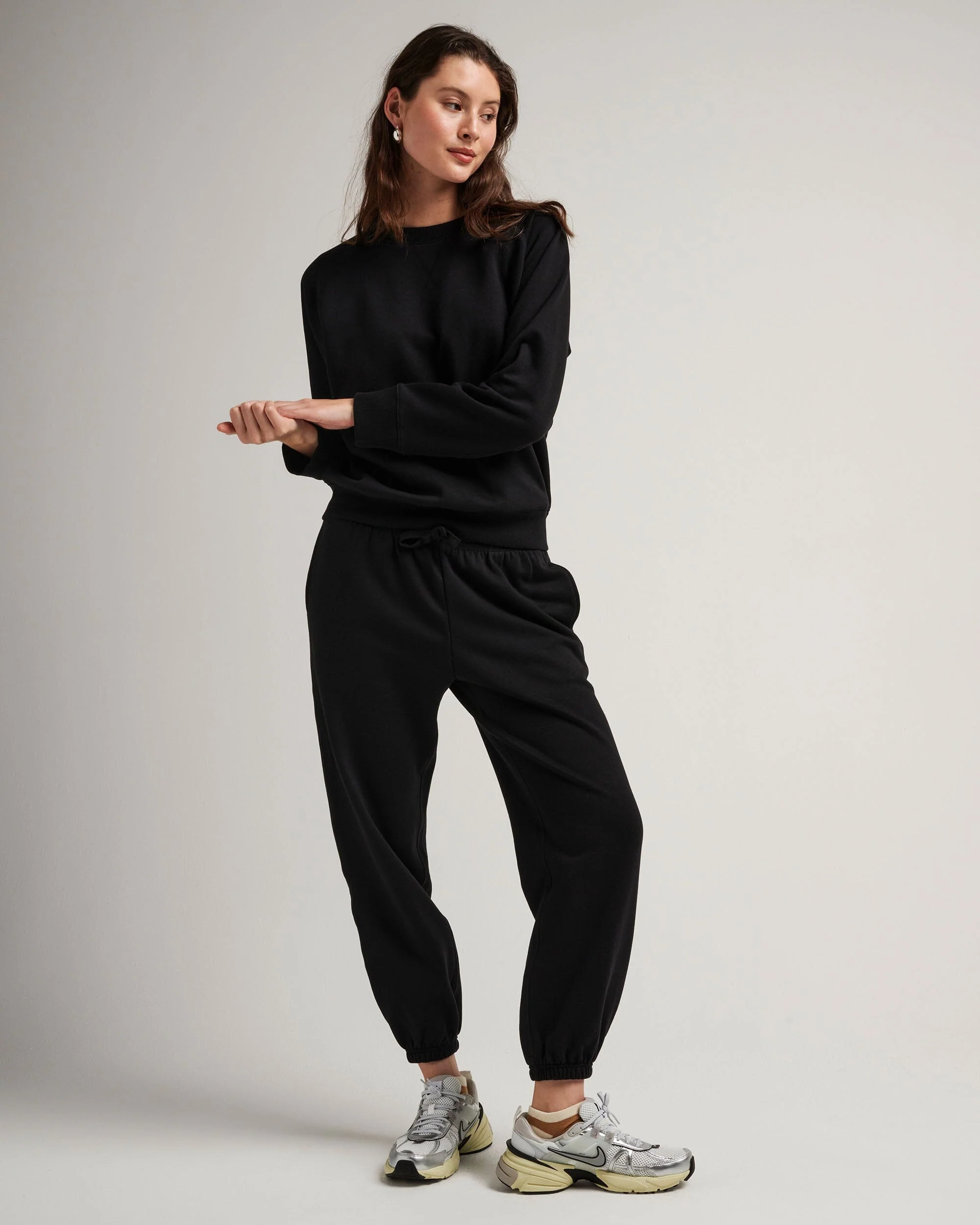 Womens Recycled Fleece Classic Sweatpant - Recycled Fleece - Black - Image 2