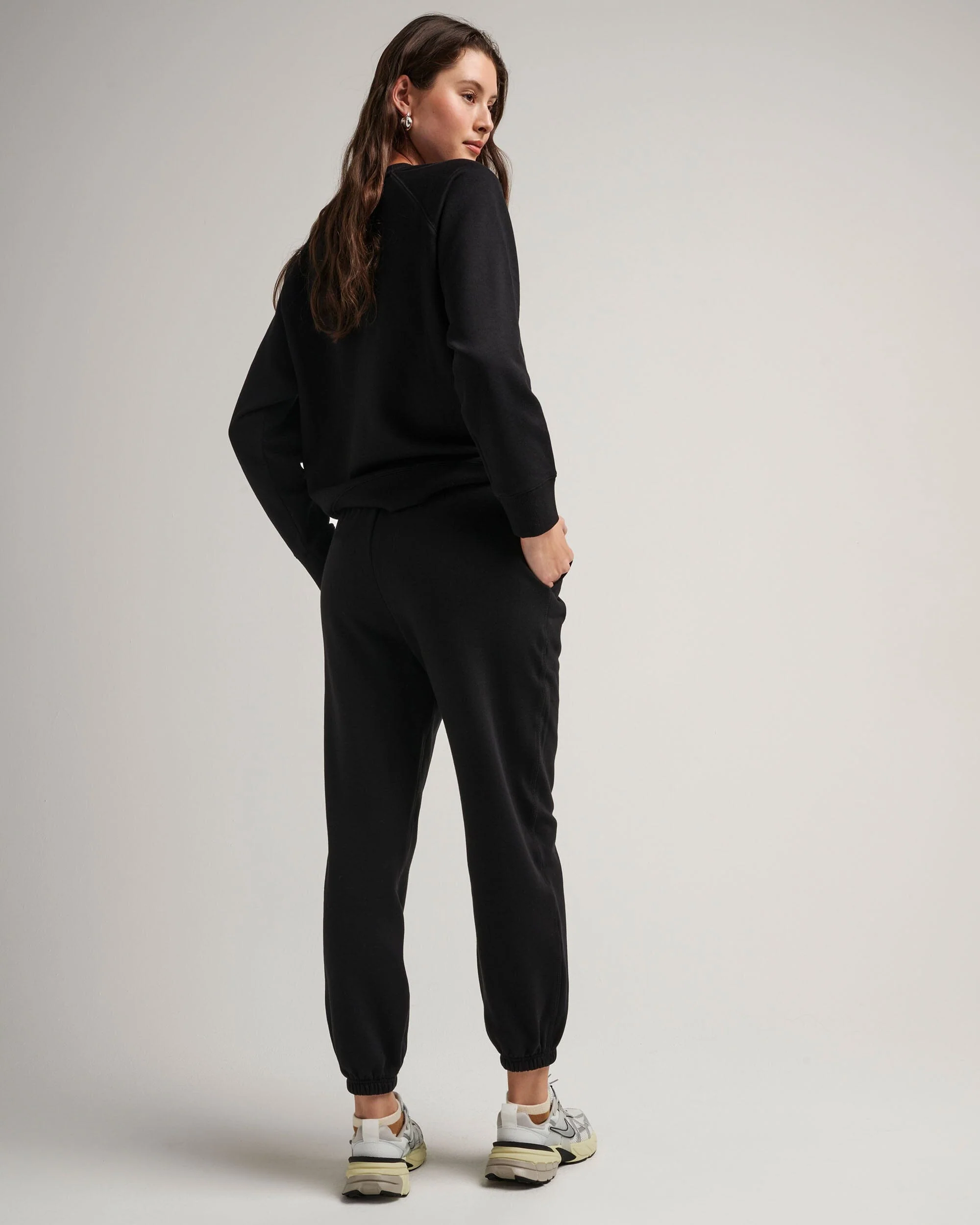 Womens Recycled Fleece Classic Sweatpant - Recycled Fleece - Black - Image 3