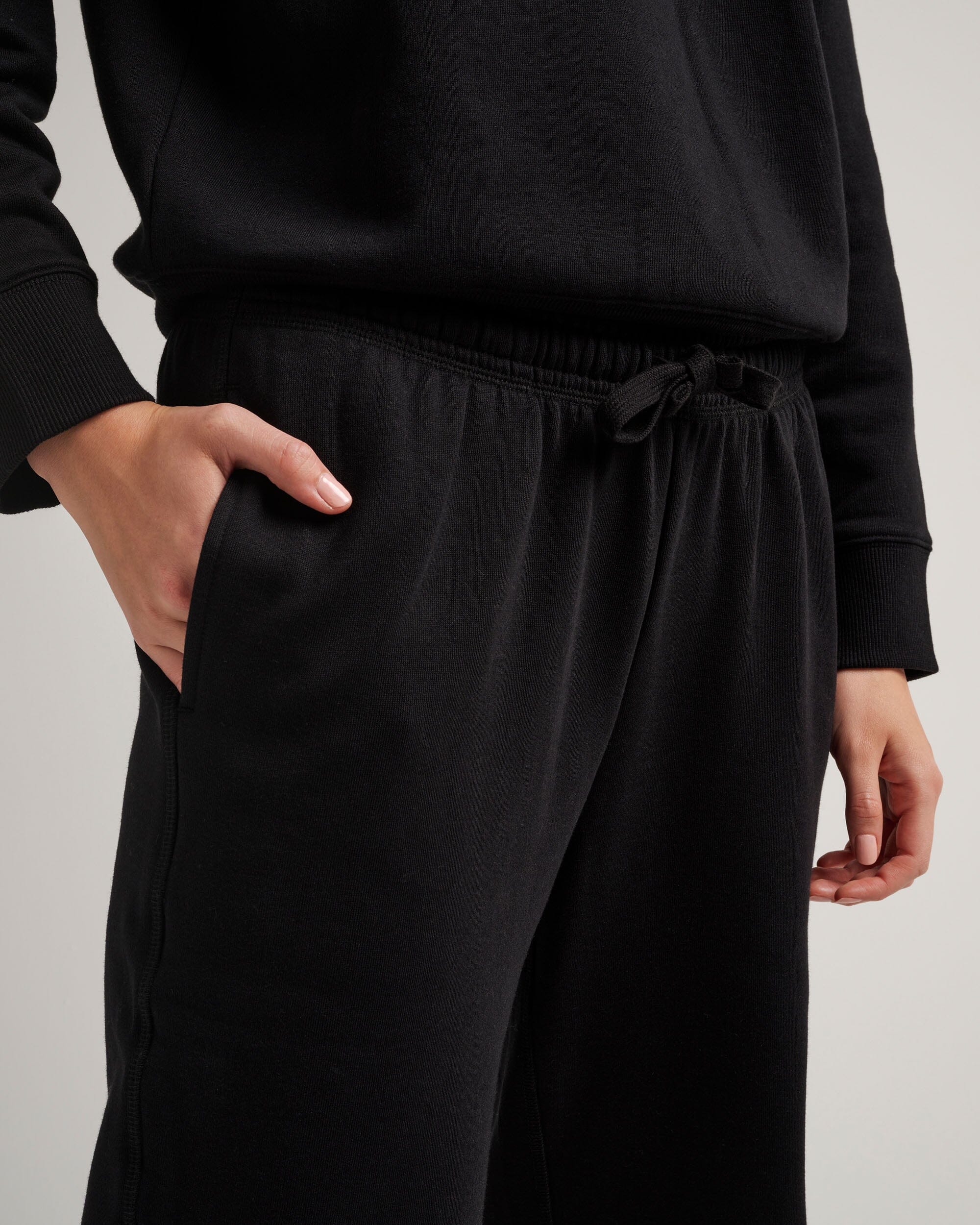 Womens Recycled Fleece Classic Sweatpant - Recycled Fleece - Black - Image 4