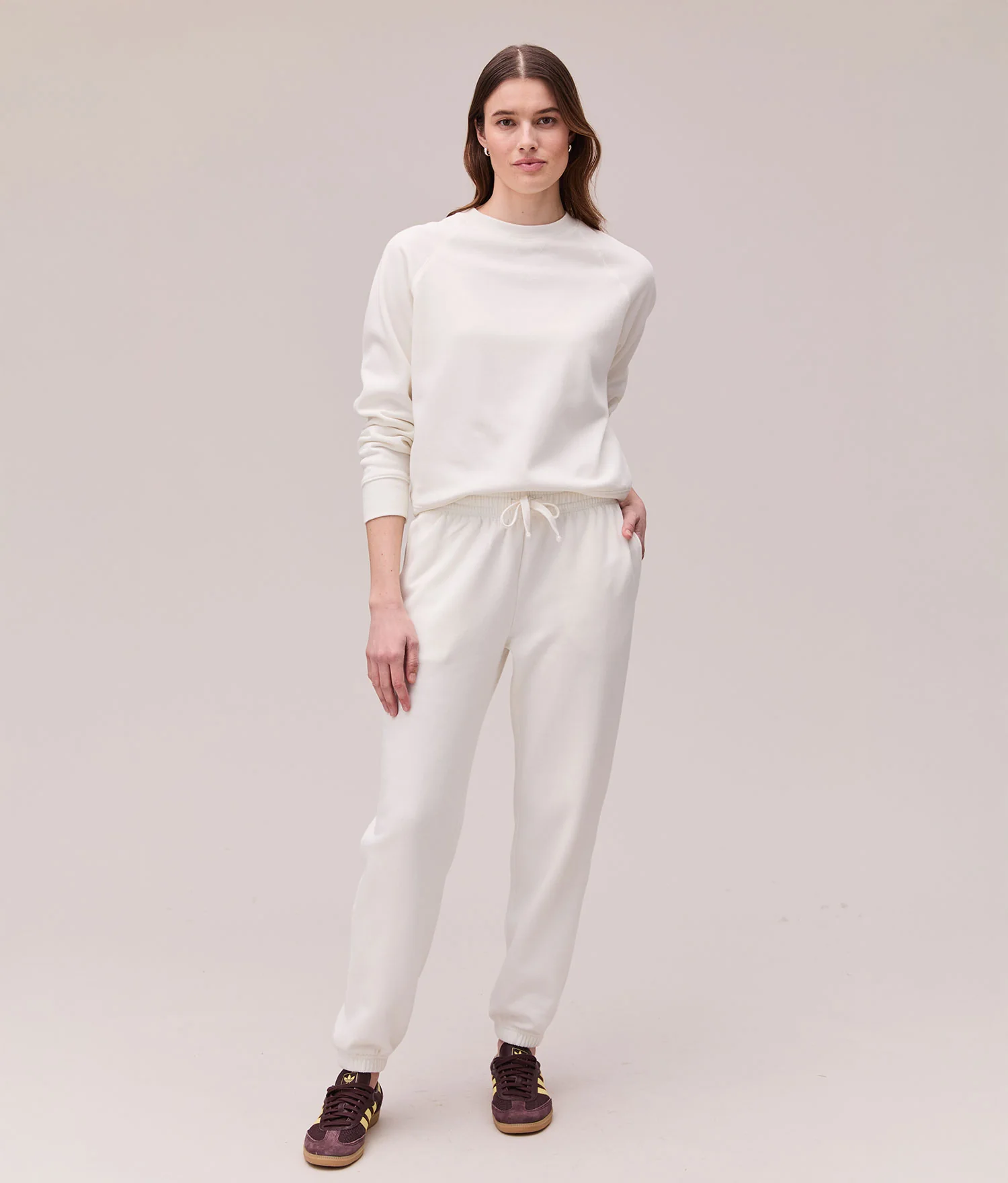 Womens Recycled Fleece Classic Sweatpant - Recycled Fleece - Coconut Milk - Image 5