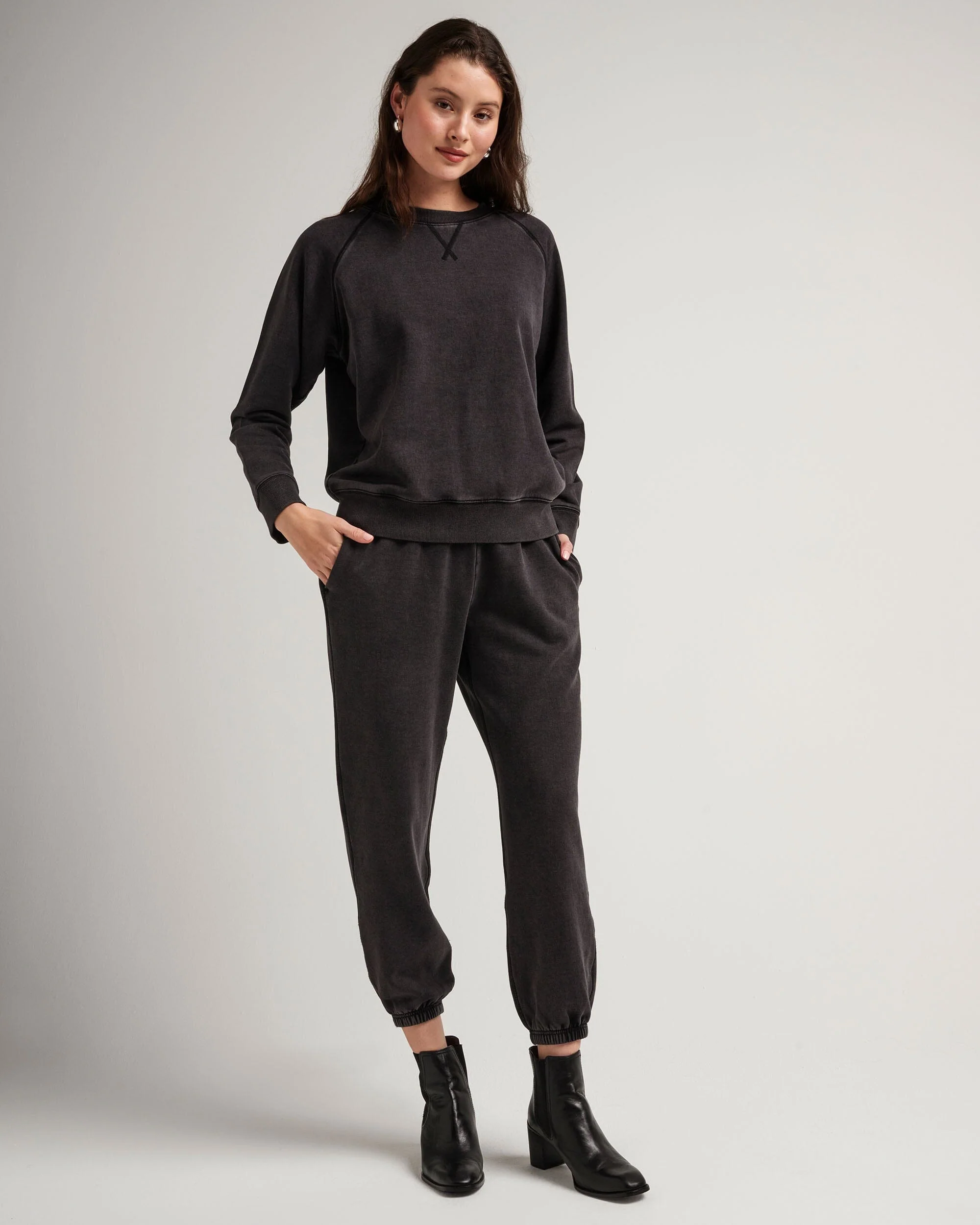 Womens Recycled Fleece Classic Sweatpant - Recycled Fleece - Mineral Black - Image 2