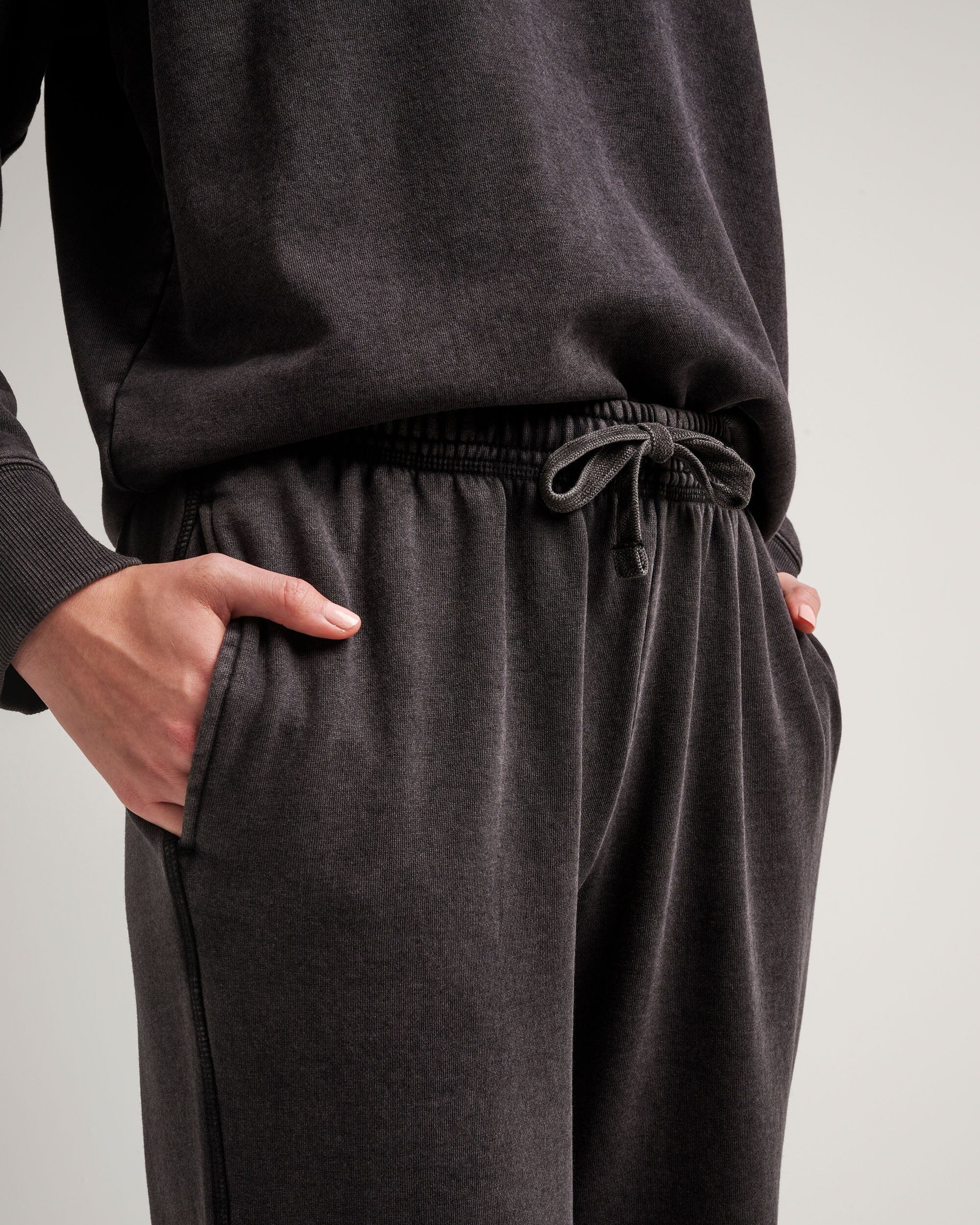 Womens Recycled Fleece Classic Sweatpant - Recycled Fleece - Mineral Black - Image 4