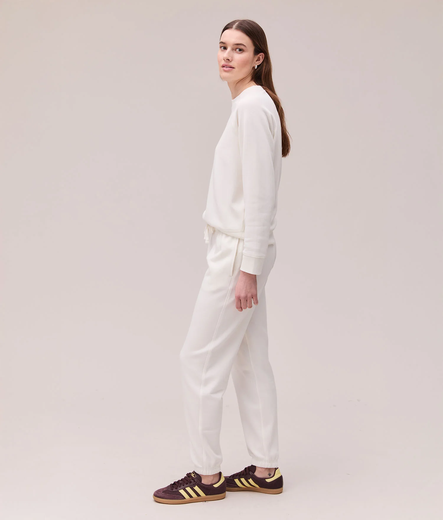 Womens Recycled Fleece Classic Sweatshirt - Recycled Fleece - Coconut Milk - Image 3