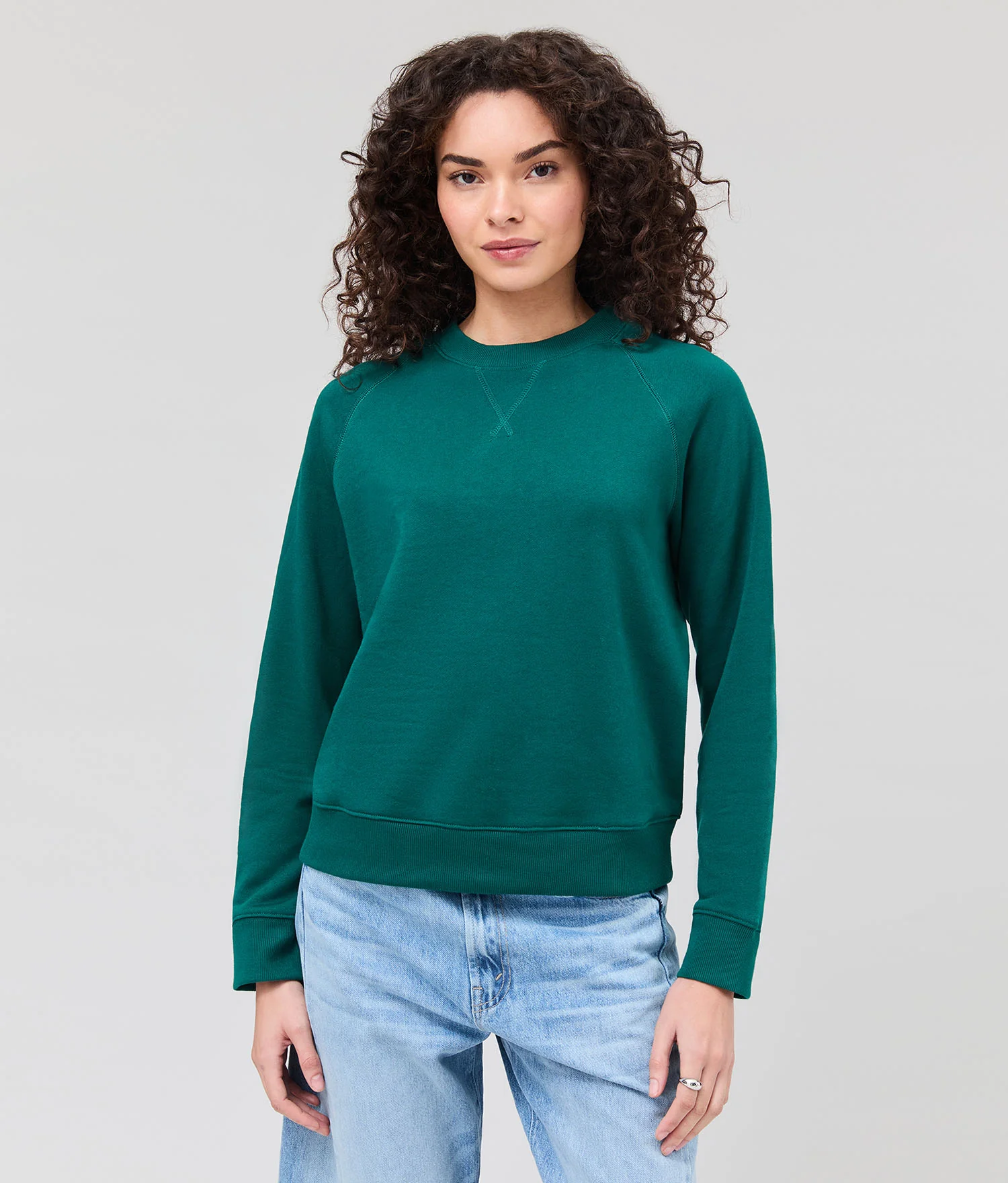 Womens Recycled Fleece Classic Sweatshirt - Recycled Fleece - Rainforest