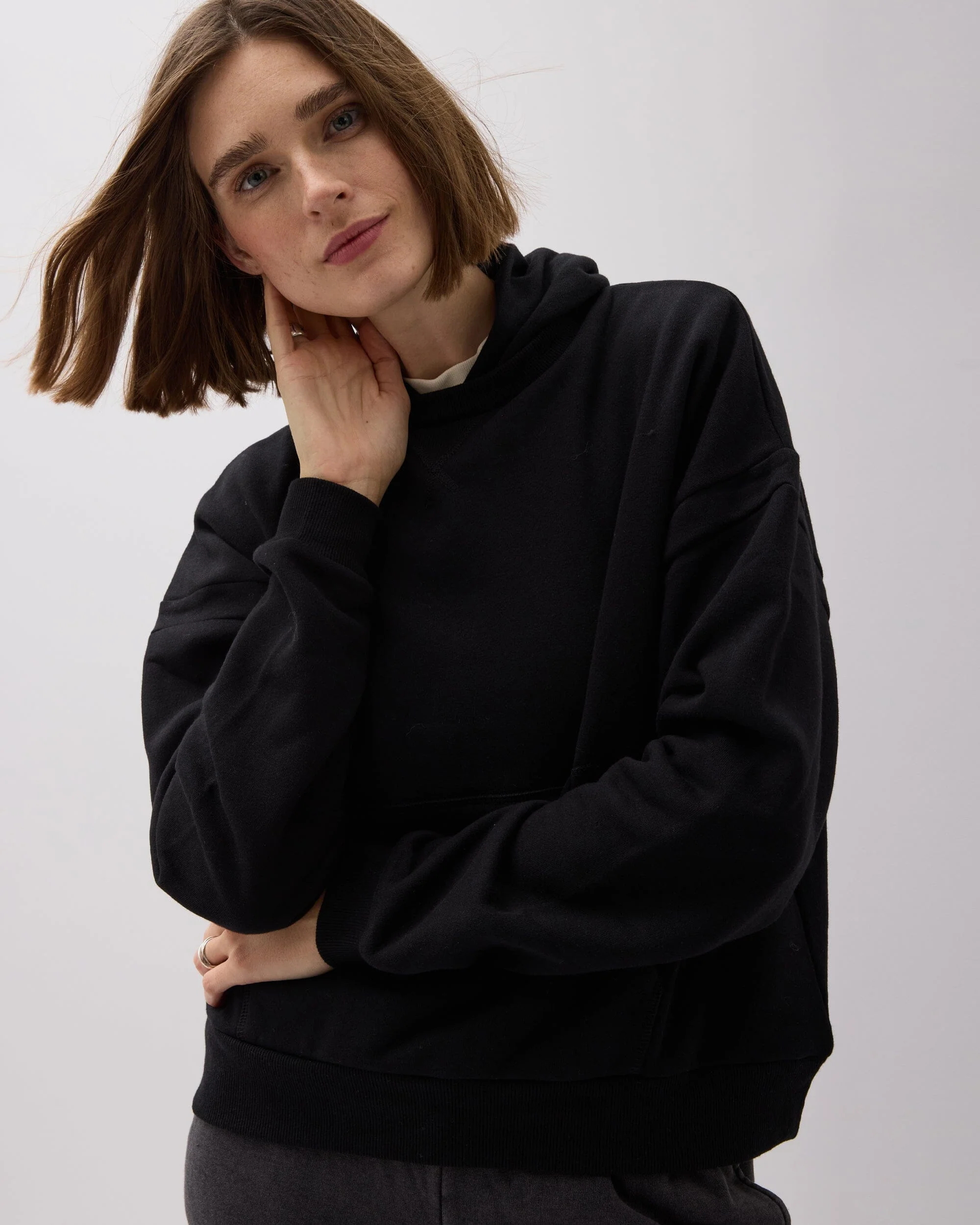 Womens Recycled Fleece Hoodie - Recycled Fleece - Black