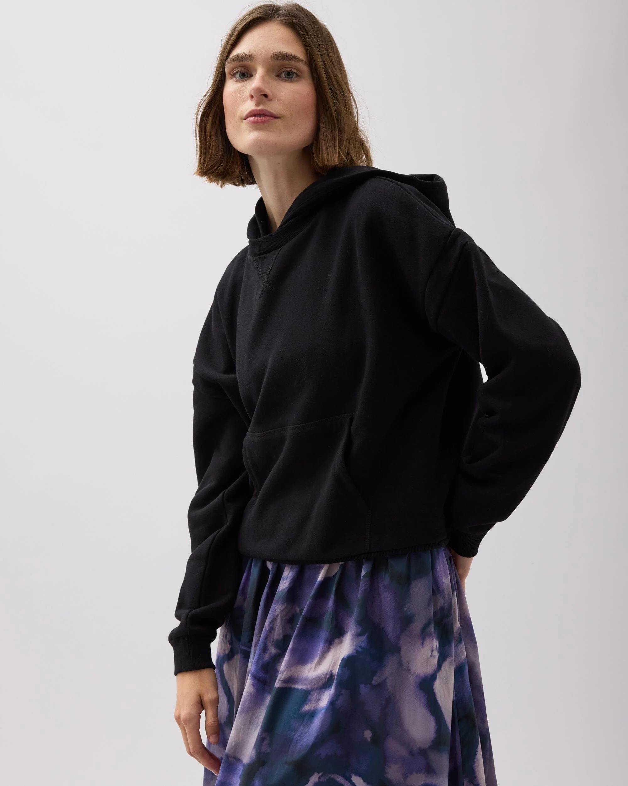 Womens Recycled Fleece Hoodie - Recycled Fleece - Black - Image 3