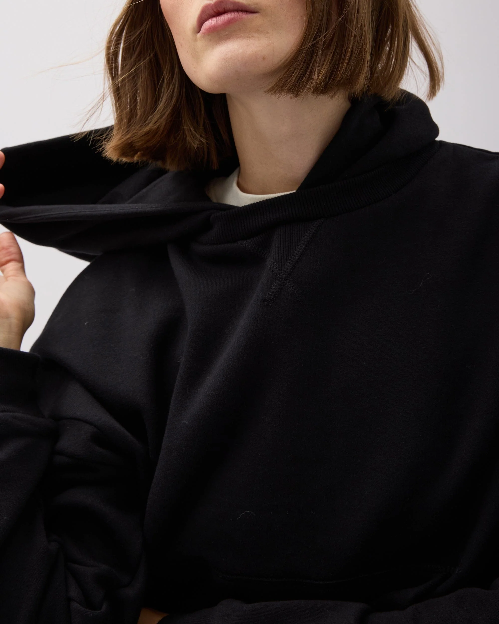 Womens Recycled Fleece Hoodie - Recycled Fleece - Black - Image 4