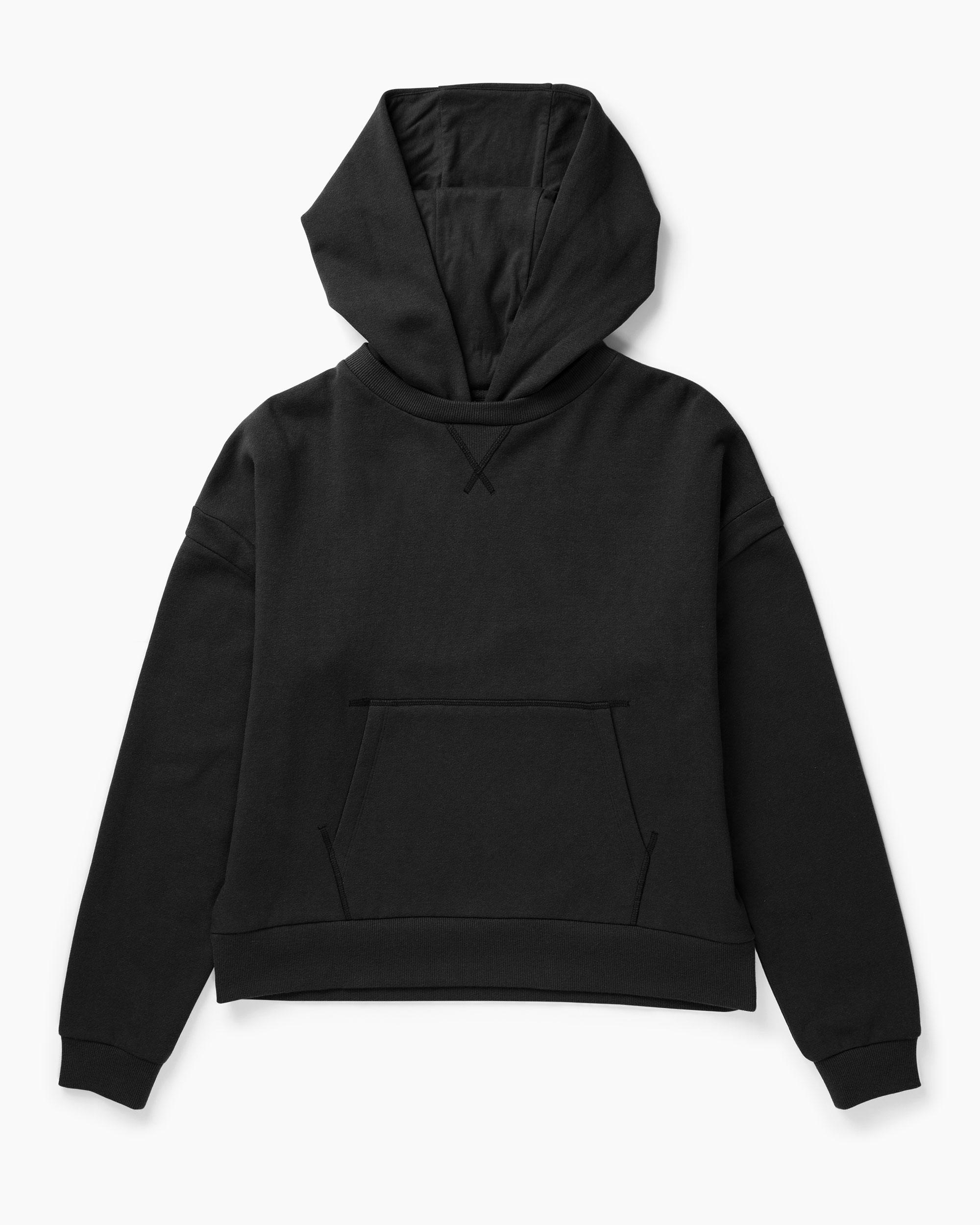 Womens Recycled Fleece Hoodie - Recycled Fleece - Black - Image 7
