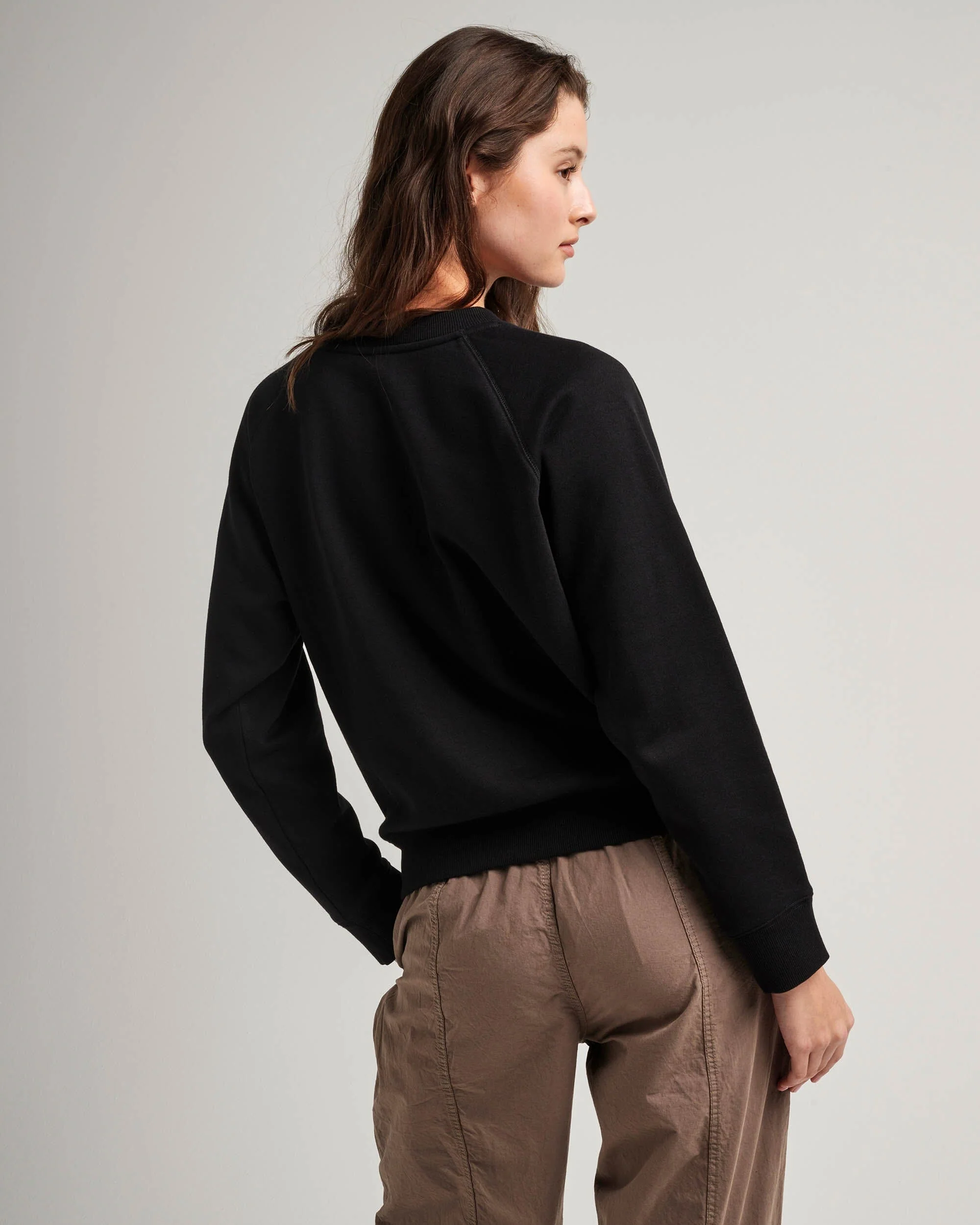 Womens Recycled Fleece Sweatshirt - Recycled Fleece - Black - Image 3