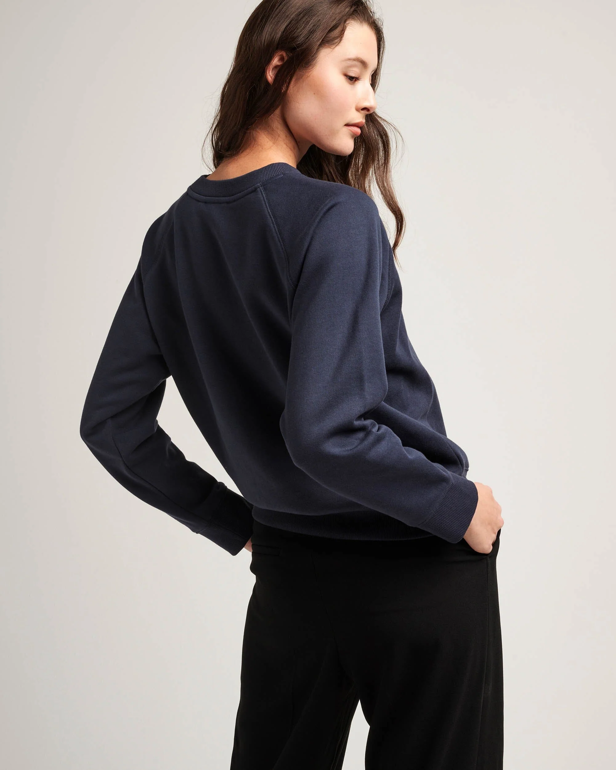 Womens Recycled Fleece Sweatshirt - Recycled Fleece - Blue Nights - Image 3