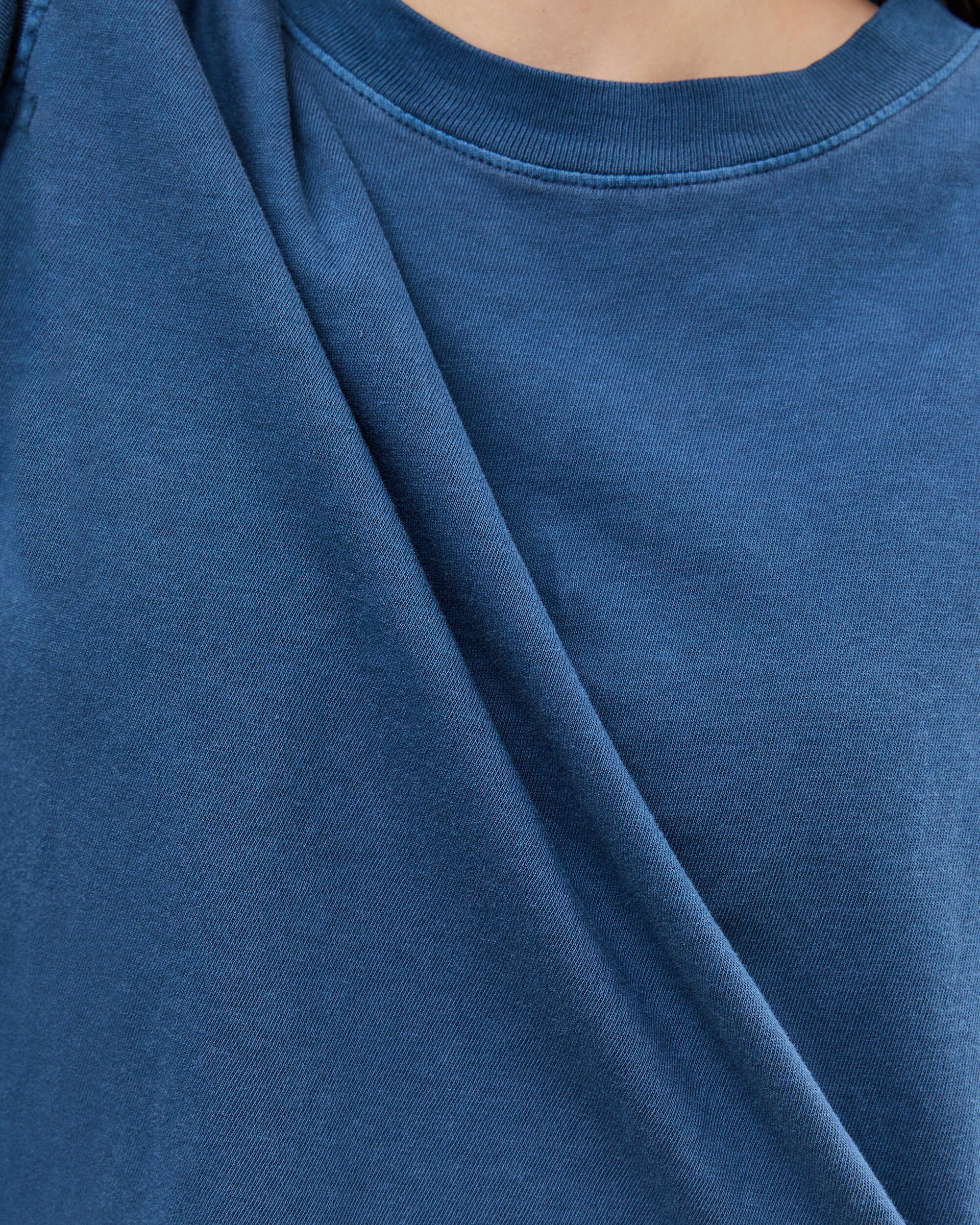 Womens Relaxed Crop Tee - Pigment Dye Jersey - Moonlit Ocean - Image 5