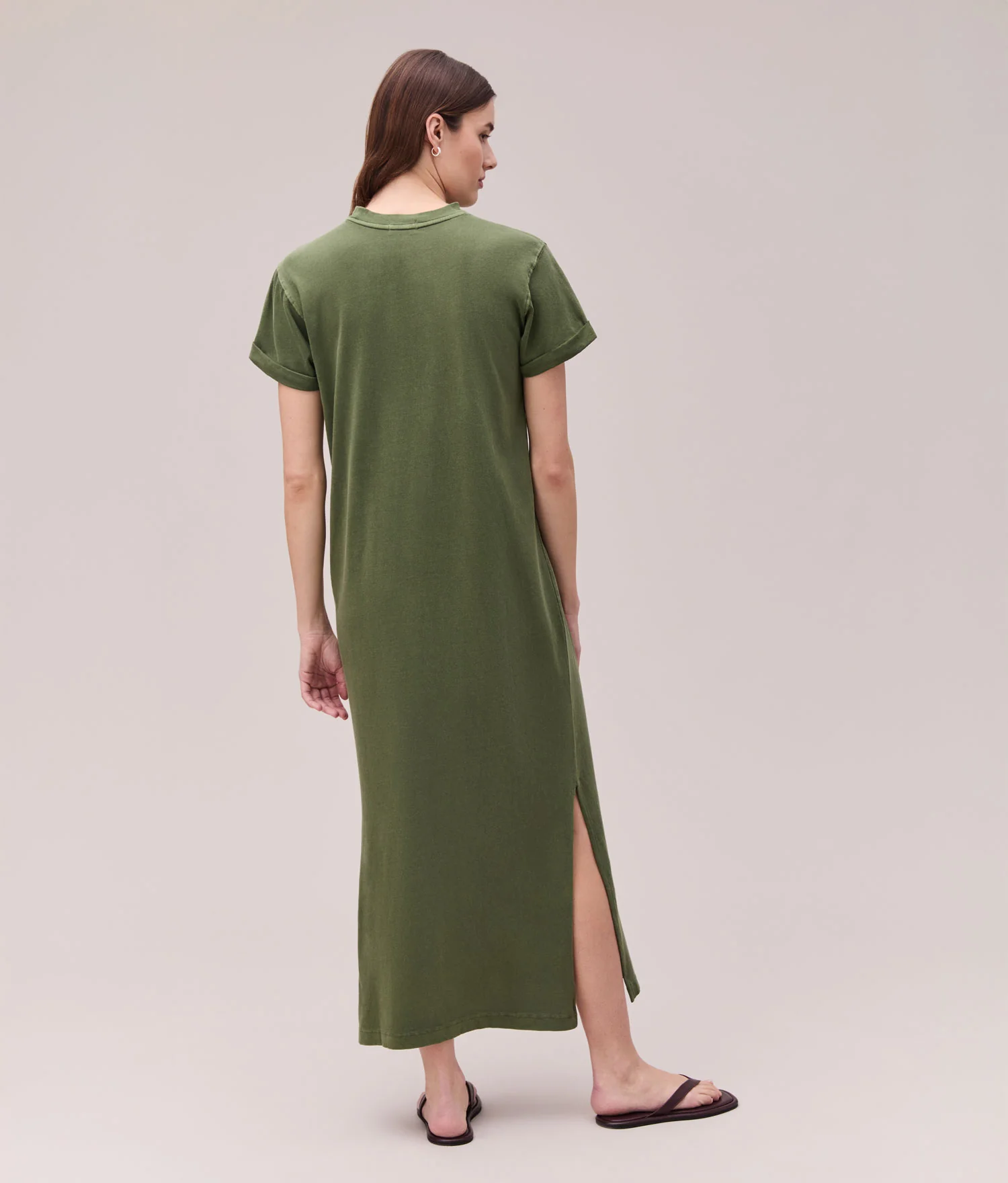 Womens Relaxed Tee Dress - Pigment Dye Jersey - Cypress - Image 2