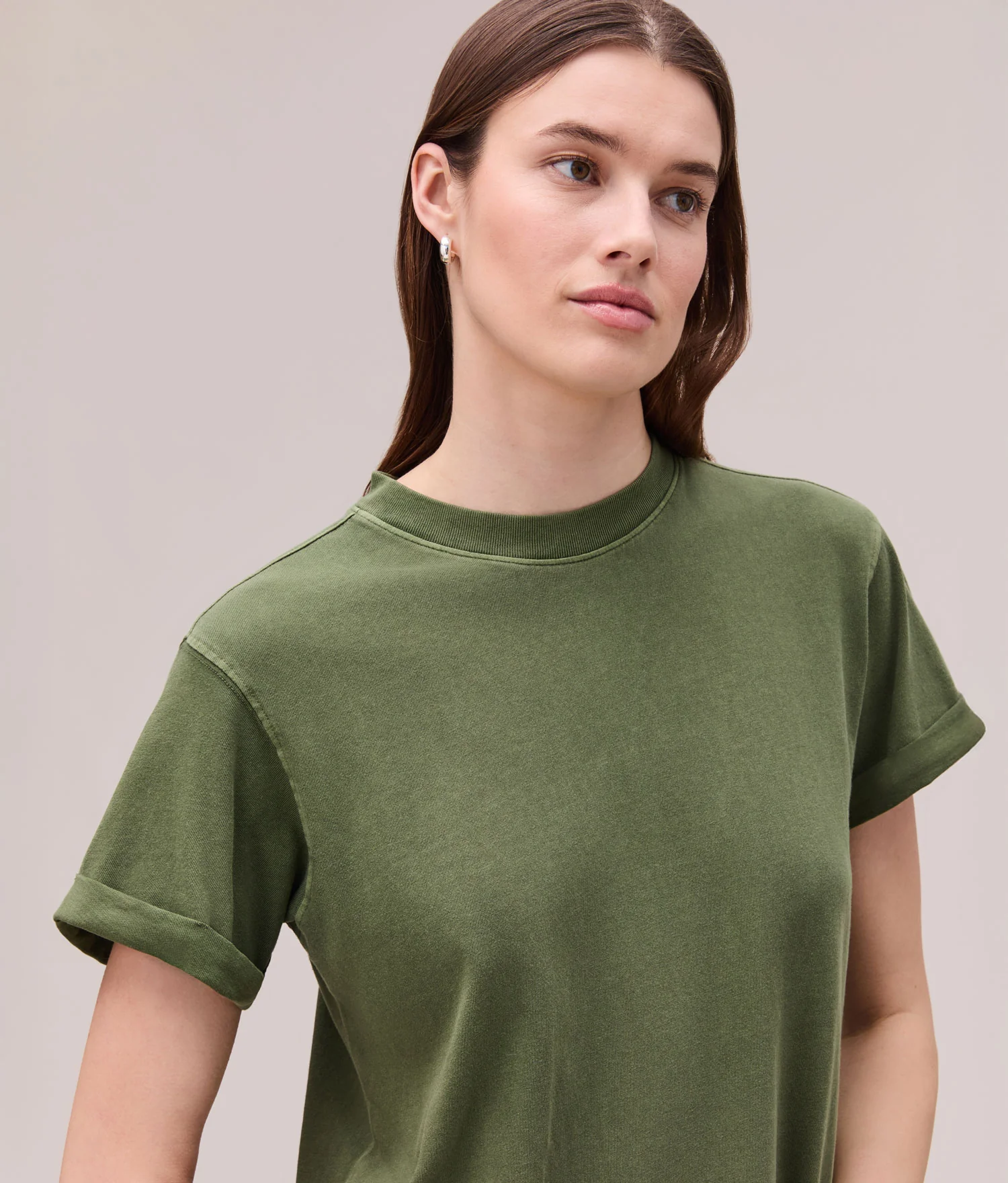 Womens Relaxed Tee Dress - Pigment Dye Jersey - Cypress - Image 3