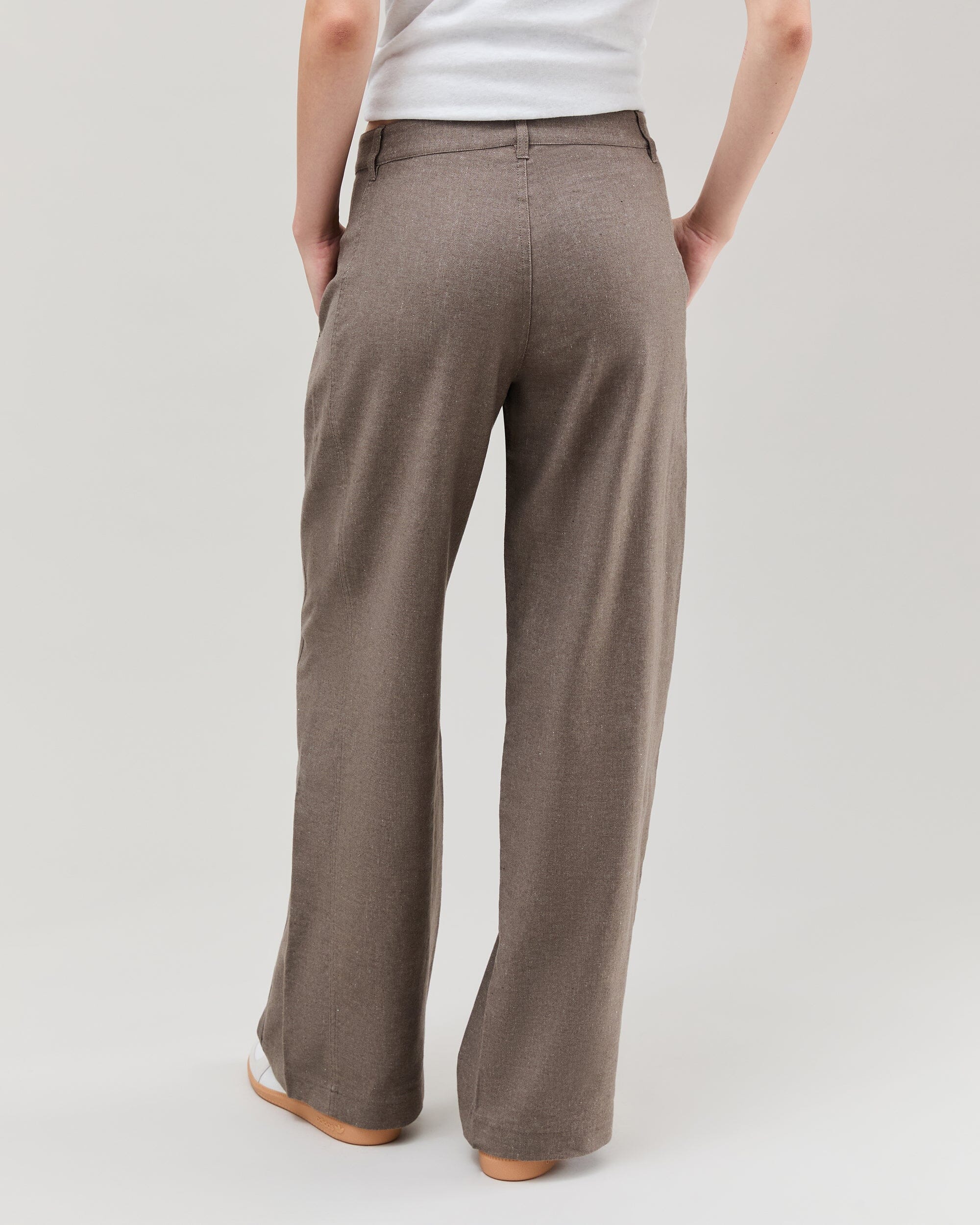 Womens Roma Work Pant - Cotton Linen Twill - Porcini - Image 4