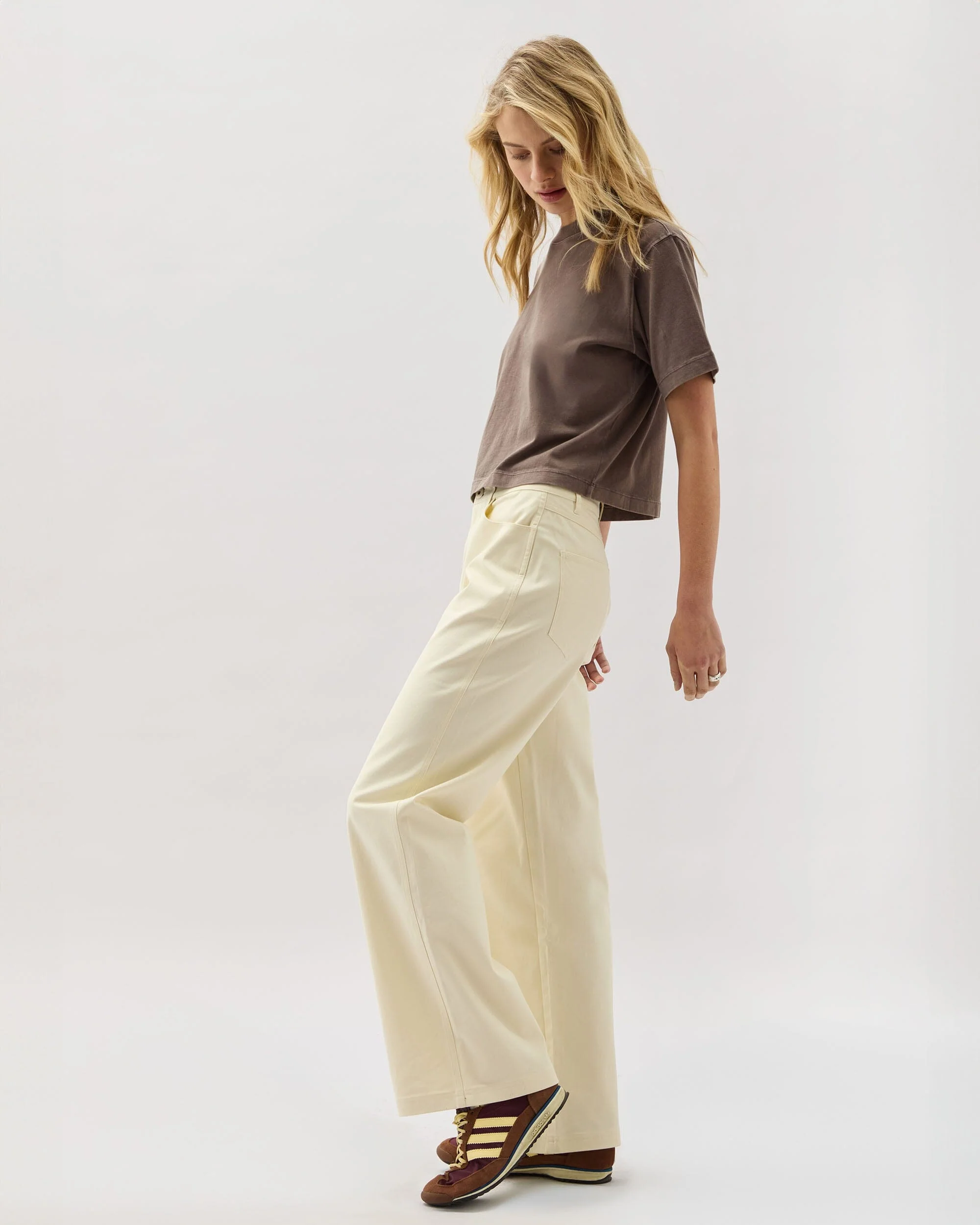 Womens Tracy Twill Pant - Stretch Cotton Twill - Bone - Image 3