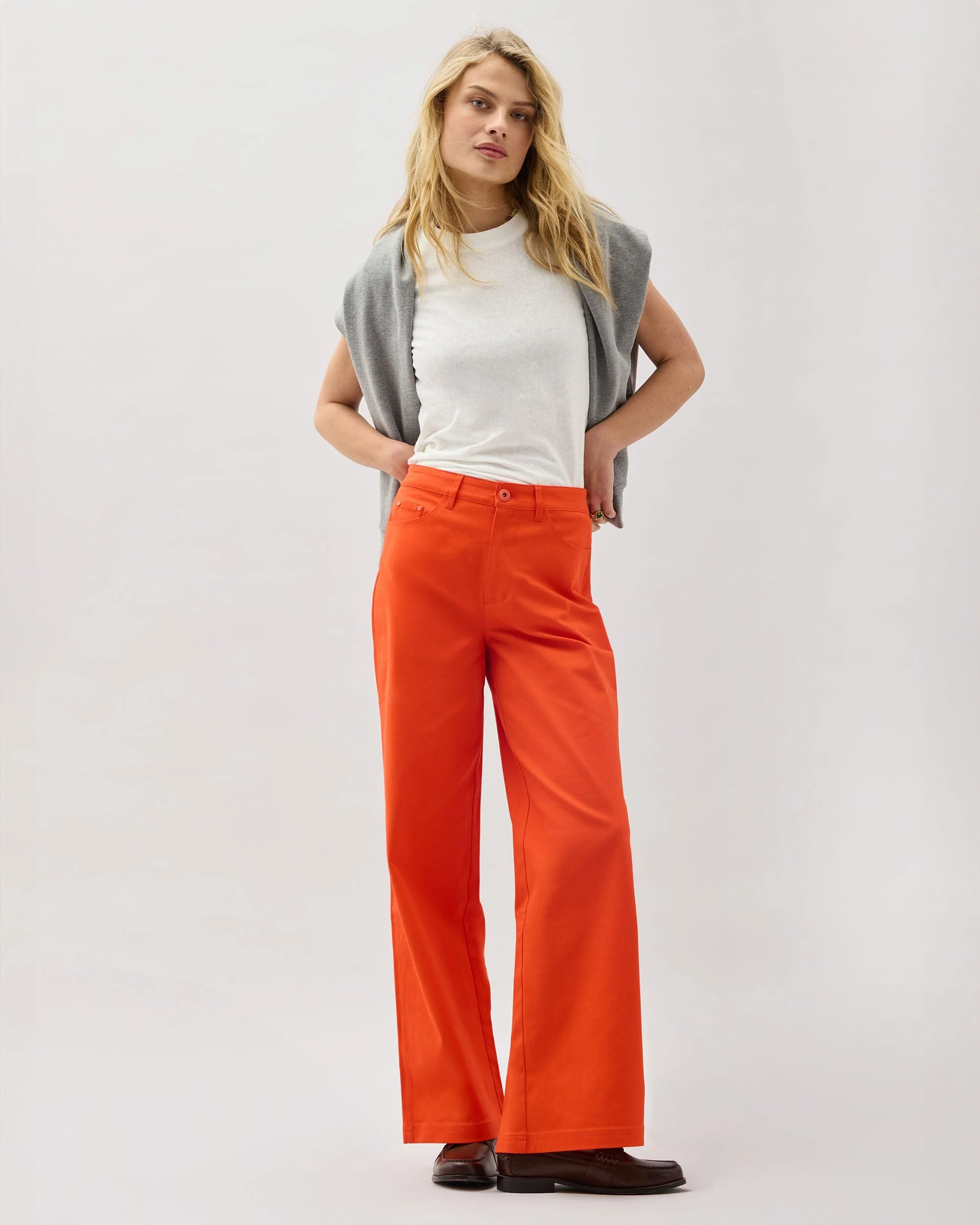 Womens Tracy Twill Pant - Stretch Cotton Twill - Heirloom Red - Image 2