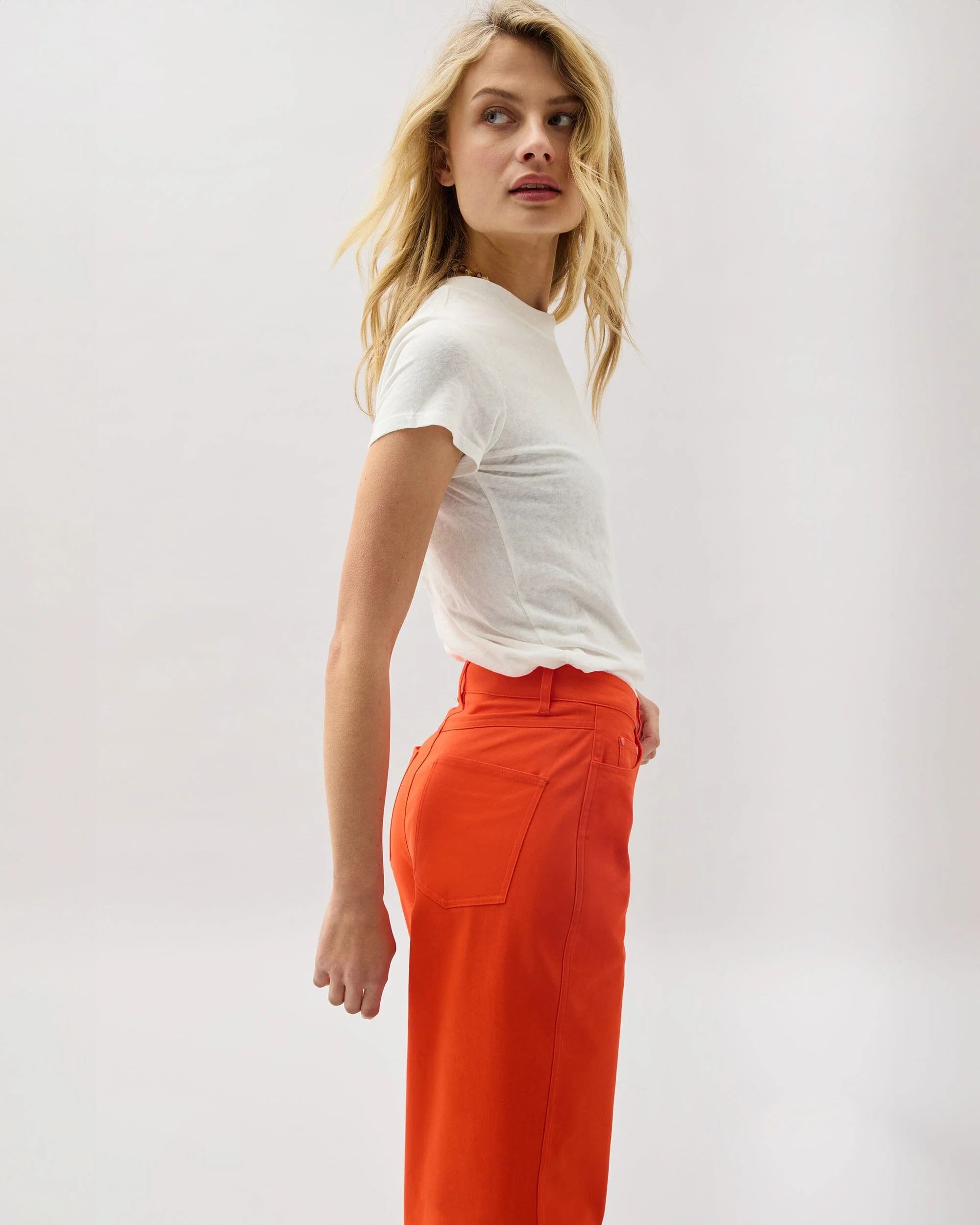 Womens Tracy Twill Pant - Stretch Cotton Twill - Heirloom Red - Image 6
