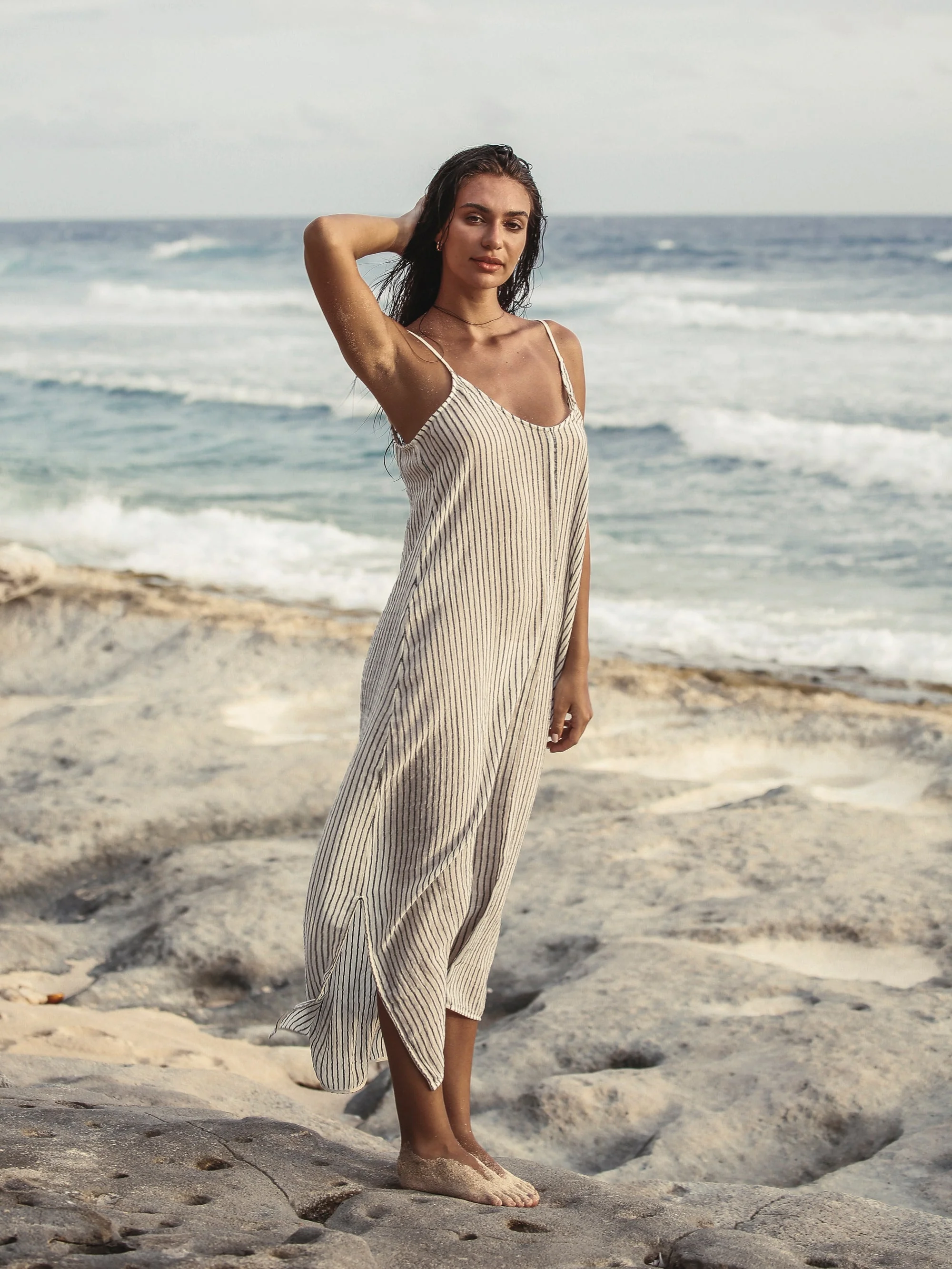Yaz Dress (Black Stripes) - Image 2